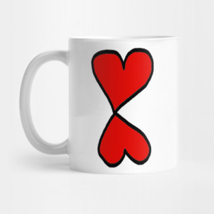 Valentine Two Red Hearts Mug