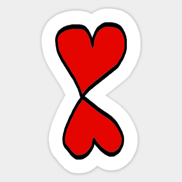 Valentine Two Red Hearts Magnet by Creatifly Graphic Tees