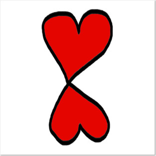 Valentine Two Red Hearts Posters and Art