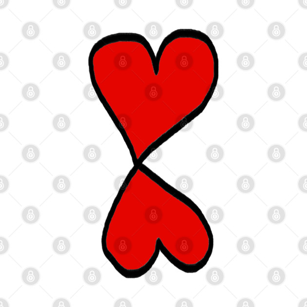 Valentine Two Red Hearts by Creatifly Graphic Tees