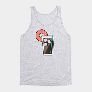Iced Coffee with a Donut Tank Top