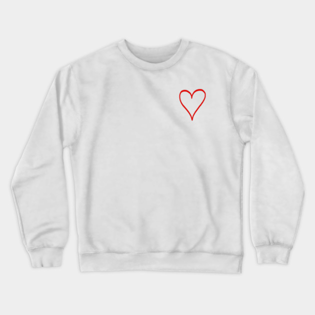Small Red Heart For Valentine's Day Crewneck Sweatshirt by Creatifly Graphic Tees