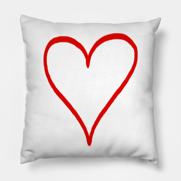 Small Red Heart For Valentine's Day Pillow by Creatifly Graphic Tees