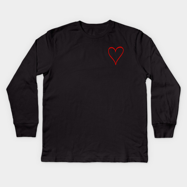 Small Red Heart For Valentine's Day Kids Long Sleeve T-Shirt by Creatifly Graphic Tees
