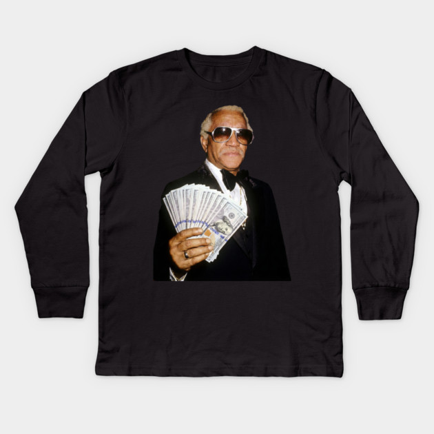 Redd Foxx - Cash Money Legend Kids Long Sleeve T-Shirt by UrbanLifeApparel