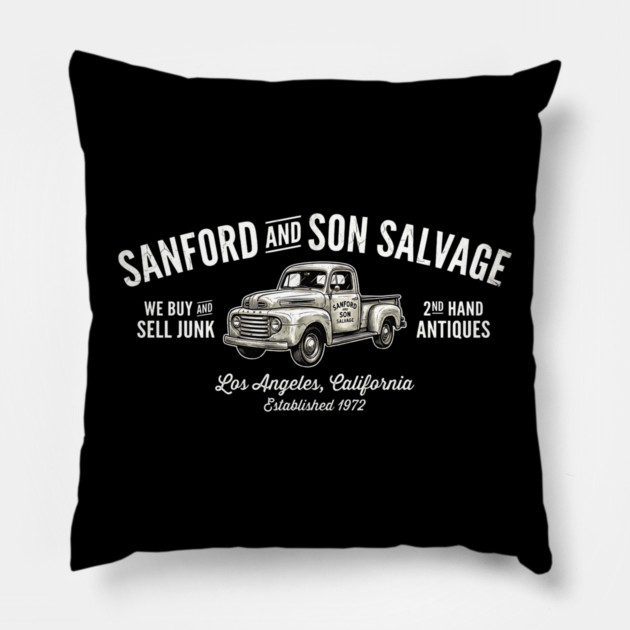 Sanford and Son Salvage - Established 1972 (Vintage Edition) Pillow by UrbanLifeApparel