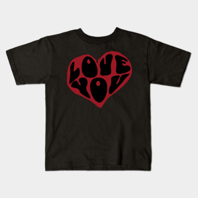 Minimal Heart Valentines Day Design Kids T-Shirt by TurnEffect