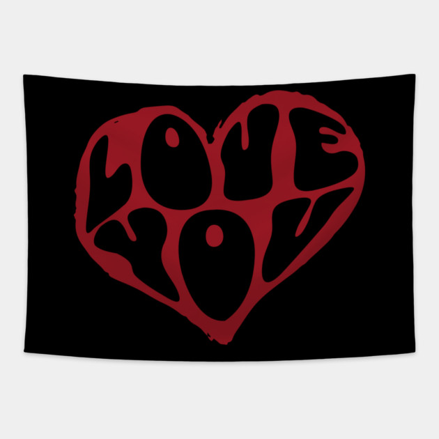 Minimal Heart Valentines Day Design Tapestry by TurnEffect