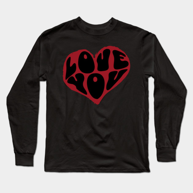 Minimal Heart Valentines Day Design Long Sleeve T-Shirt by TurnEffect