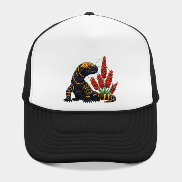 Gila Monster Stained Glass Botanical Reptile Art by BirdsnStuff