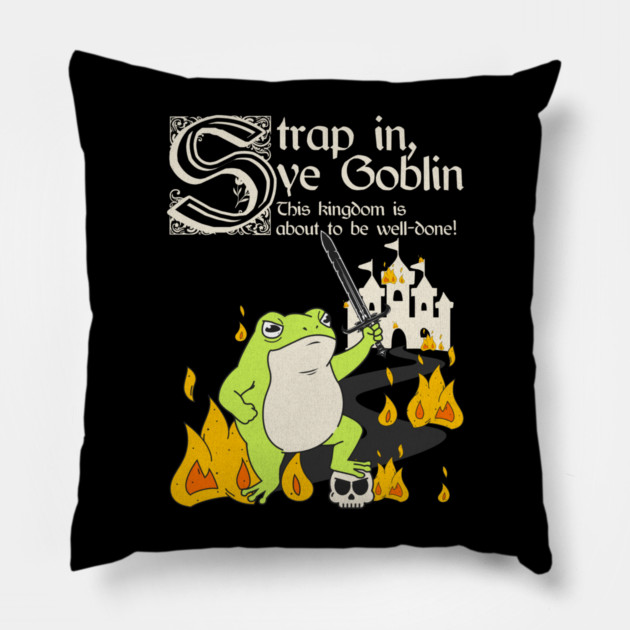 Kingdom BBQ black Pillow by Designed By Marty