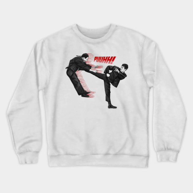 Bruce Lee: Big Ol' KICK Crewneck Sweatshirt by 51Deesigns