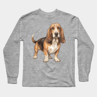 Basset Hound Dog Art Long Sleeve T-Shirt