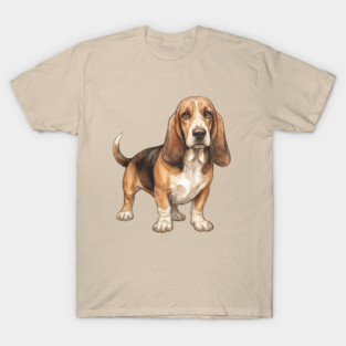 Basset Hound Dog Art T-Shirt