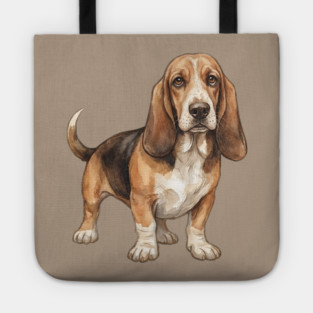 Basset Hound Dog Art Tote