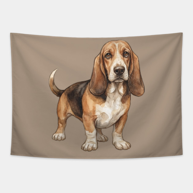 Basset Hound Dog Art Tapestry by DonWillisJrArt