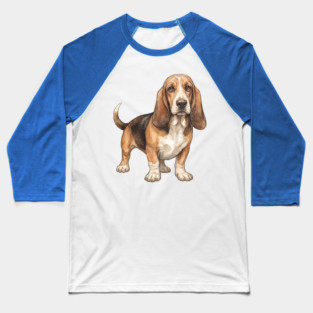 Basset Hound Dog Art Baseball T-Shirt