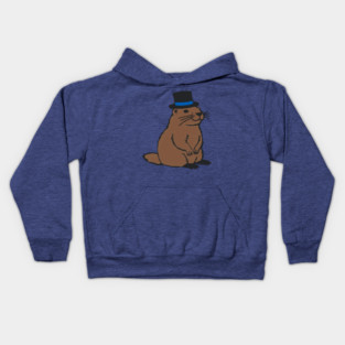 Dapper Groundhog in Top Hat – Groundhog Day Gentleman Kids Hoodie
