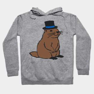Dapper Groundhog in Top Hat – Groundhog Day Gentleman Hoodie
