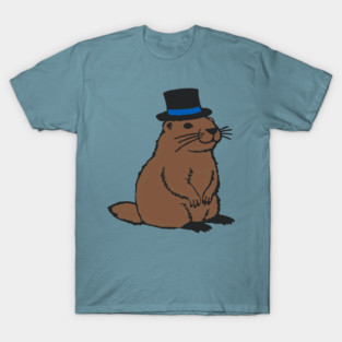 Dapper Groundhog in Top Hat – Groundhog Day Gentleman T-Shirt