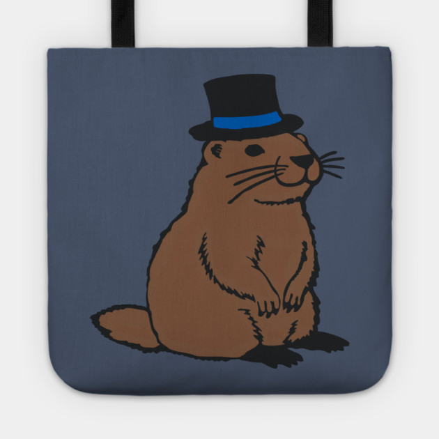 Dapper Groundhog in Top Hat – Groundhog Day Gentleman Tote by DonWillisJrArt