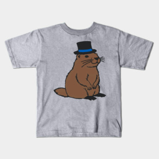 Dapper Groundhog in Top Hat – Groundhog Day Gentleman Kids T-Shirt