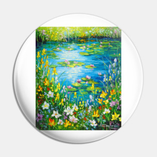 Pond by the Blooming Bank Pin