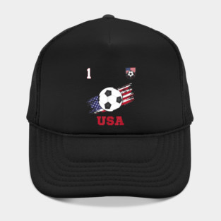 American USA Flag Soccer Jersey Favorite Lucky Number 1 Women Men Hat