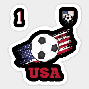 American USA Flag Soccer Jersey Favorite Lucky Number 1 Women Men Sticker