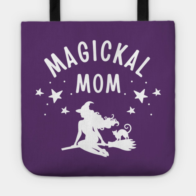 Magickal Mom Witch and Cat Mother's Day Cheeky Witch® Tote by Cheeky Witch