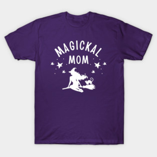 Magickal Mom Witch and Cat Mother's Day Cheeky Witch® T-Shirt