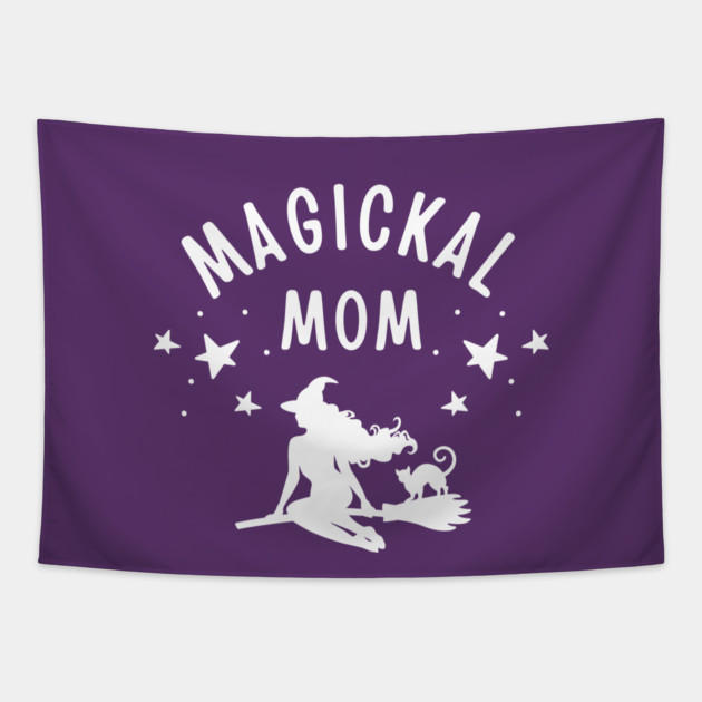 Magickal Mom Witch and Cat Mother's Day Cheeky Witch® Tapestry by Cheeky Witch