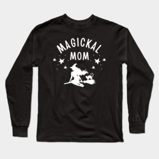Magickal Mom Witch and Cat Mother's Day Cheeky Witch® Long Sleeve T-Shirt