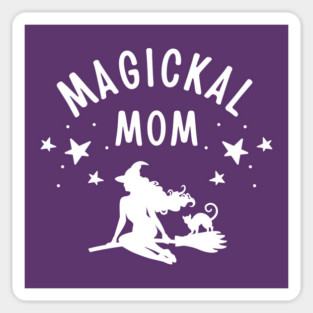 Magickal Mom Witch and Cat Mother's Day Cheeky Witch® Magnet