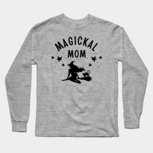 Magickal Mom Witch and Cat Mother's Day Cheeky Witch® Long Sleeve T-Shirt