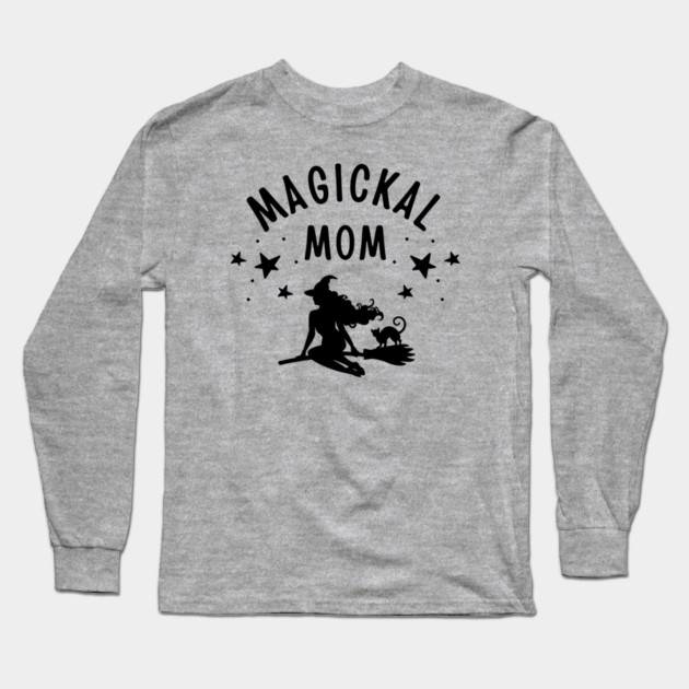 Magickal Mom Witch and Cat Mother's Day Cheeky Witch® Long Sleeve T-Shirt by Cheeky Witch