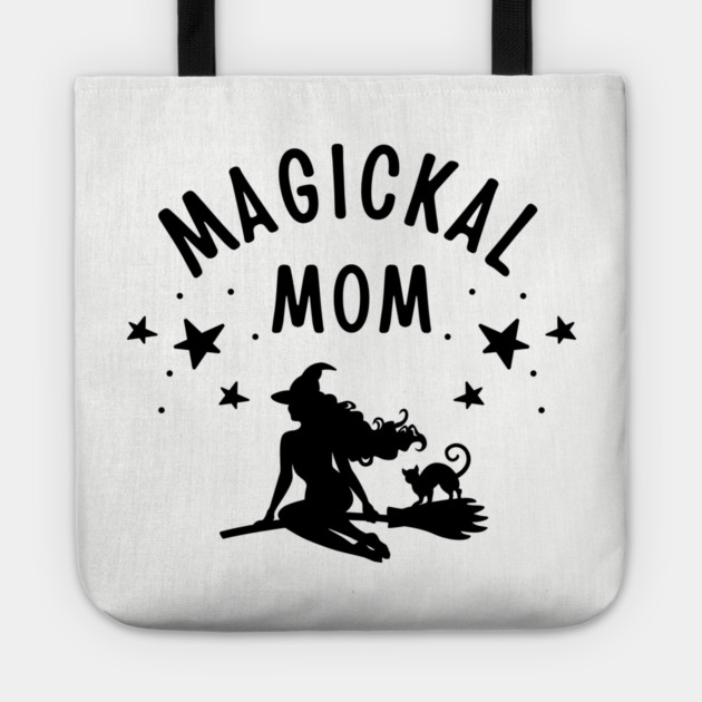 Magickal Mom Witch and Cat Mother's Day Cheeky Witch® Tote by Cheeky Witch