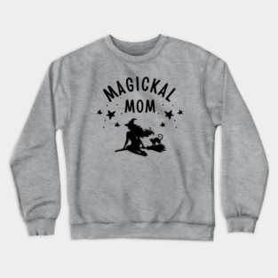 Magickal Mom Witch and Cat Mother's Day Cheeky Witch® Crewneck Sweatshirt