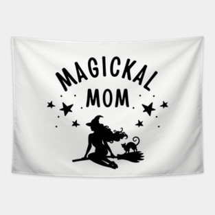 Magickal Mom Witch and Cat Mother's Day Cheeky Witch® Tapestry