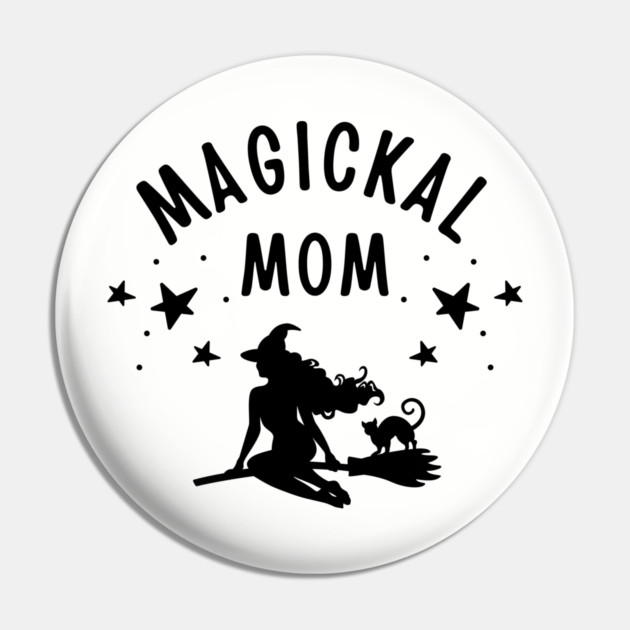 Magickal Mom Witch and Cat Mother's Day Cheeky Witch® Pin by Cheeky Witch