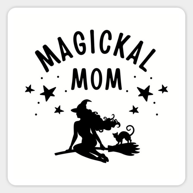 Magickal Mom Witch and Cat Mother's Day Cheeky Witch® Magnet by Cheeky Witch