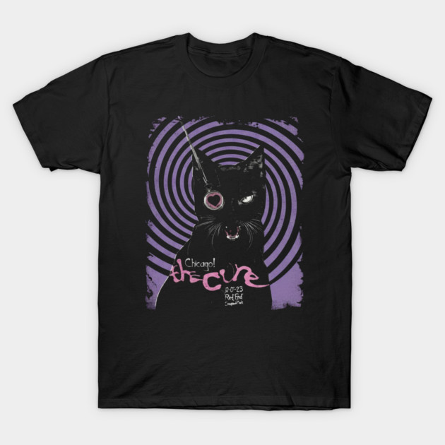 The-Cure-Band-Vintage-Cat T-Shirt by dtr_art