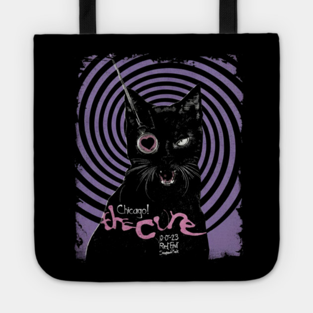 The-Cure-Band-Vintage-Cat Tote by dtr_art