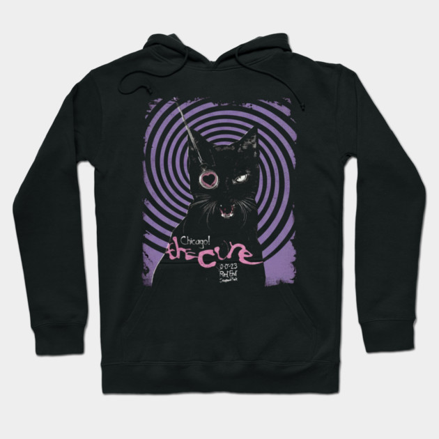 The-Cure-Band-Vintage-Cat Hoodie by dtr_art