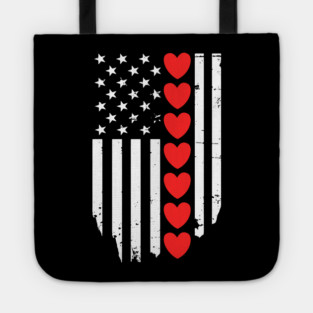 Valentines Day American Flag Tote