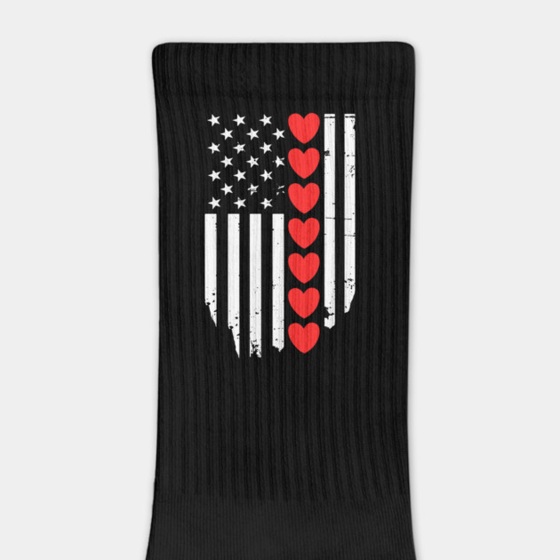 Valentines Day American Flag by Creatifly Graphic Tees