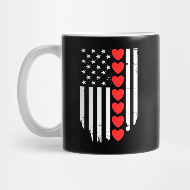 Valentines Day American Flag by Creatifly Graphic Tees
