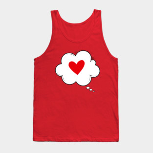 Thinking About Love - Cute Heart Love Tank Top