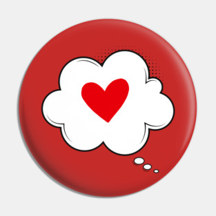 Thinking About Love - Cute Heart Love Pin