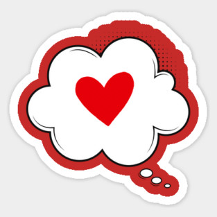 Thinking About Love - Cute Heart Love Sticker
